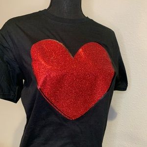 Valentines Glitter Heart TShirt Shirt, Valentines Celebration, Womens Valentines